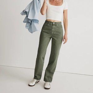 Madewell Baggy Straight Jeans Garment-Dyed Edition Green Size 25 NWT